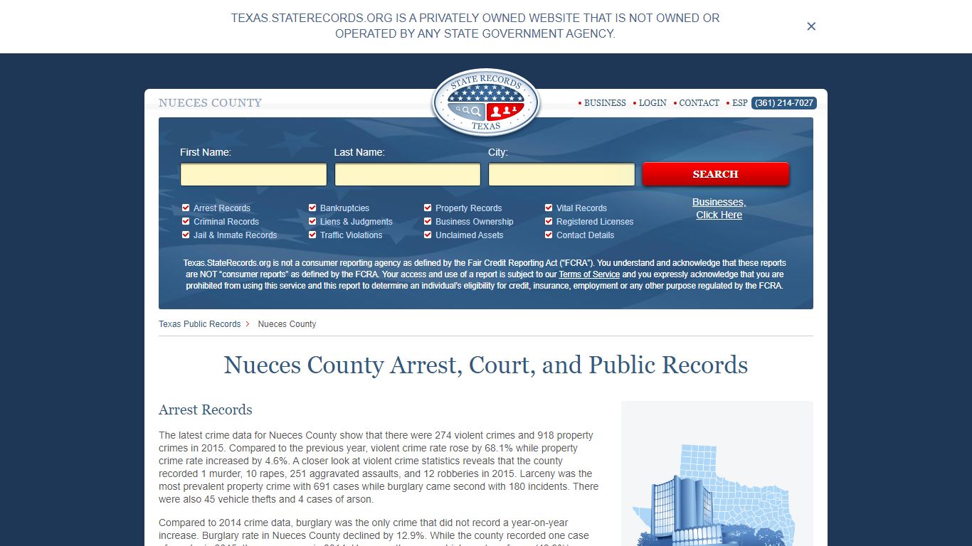 Nueces County Arrest, Court, and Public Records